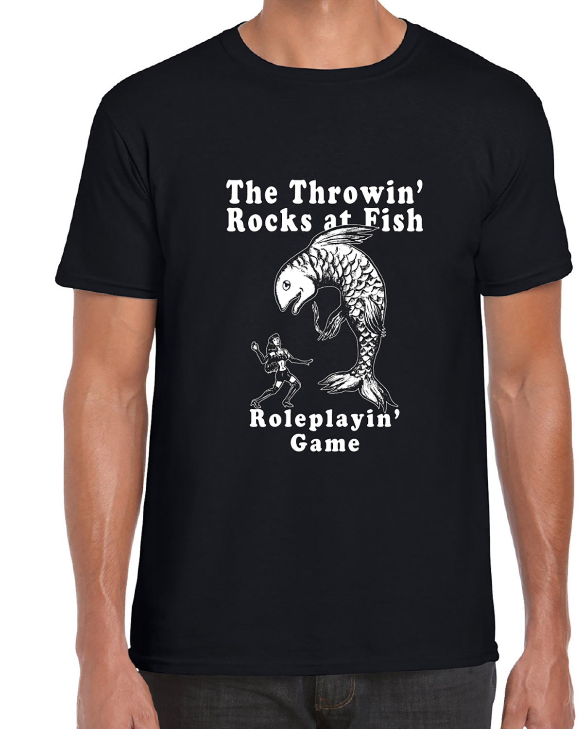 The Throwin' Rocks at Fish Roleplaying Game T-Shirt
