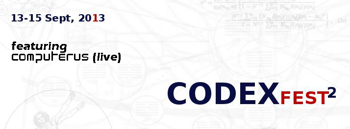 Codex v2 Festival in Quebec, Sept 13th - 15th