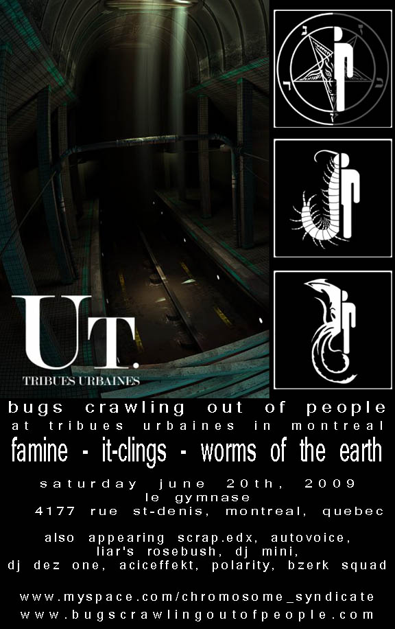 bugs crawling out of people 2009 tour - montreal