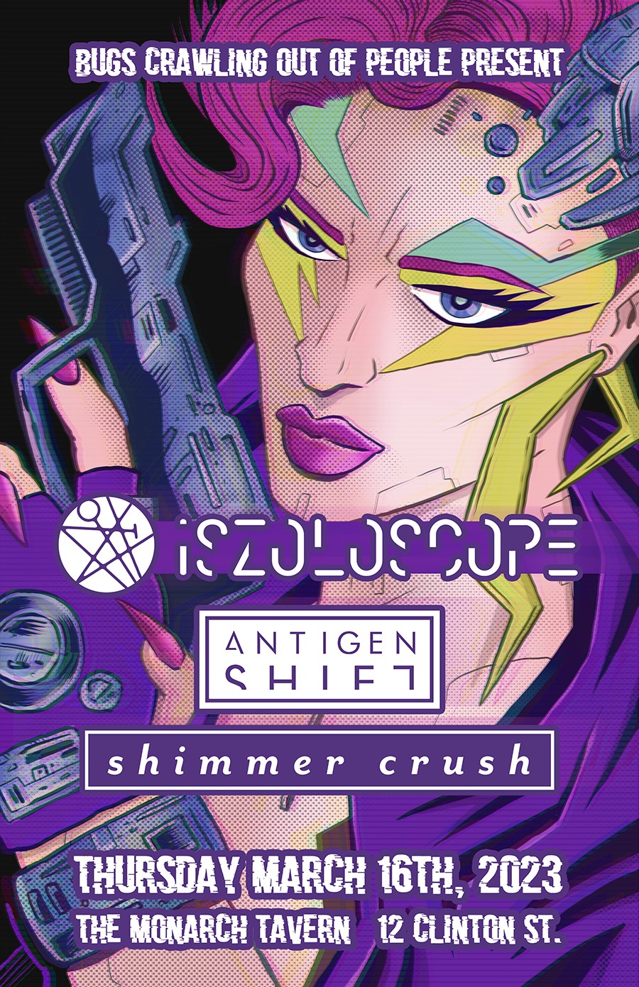 iszoloscope / antigen shift / shimmer crush live in Toronto March 16th, 2023
